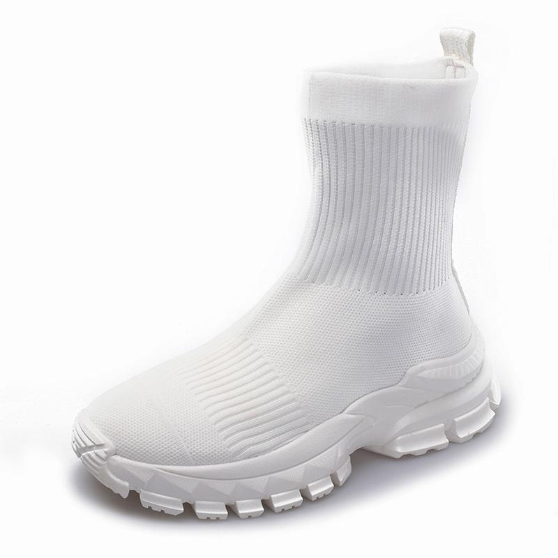 Knit Socks Boots Womens Fashion Trends New Sports Shoes Platform Chelsea Slip-On Casual Elegant Black Sneaker