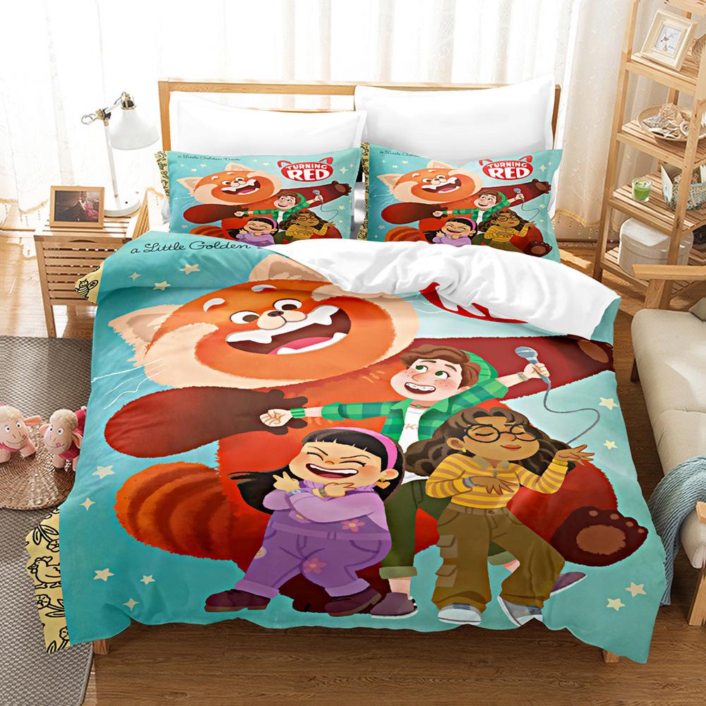 

Cute Printed Three-Piece 3D Digital Printed Quilt Cover Pillowcase 135 * 200