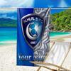 Custom Name Beach Towel Al Hilal Emblem Design Beach Towel, Soft Microfiber, Gift for Her/Him, Birthday, for Pool, Beach, Travel, Fan gifts