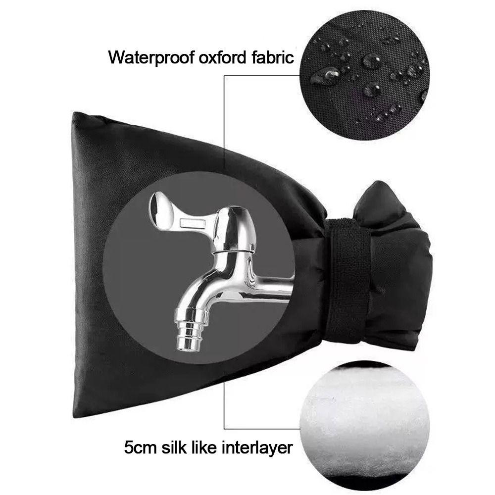 Black Faucet Cover 210D Oxford Faucet Freeze Protection New Faucet Insulation Cover  Garden