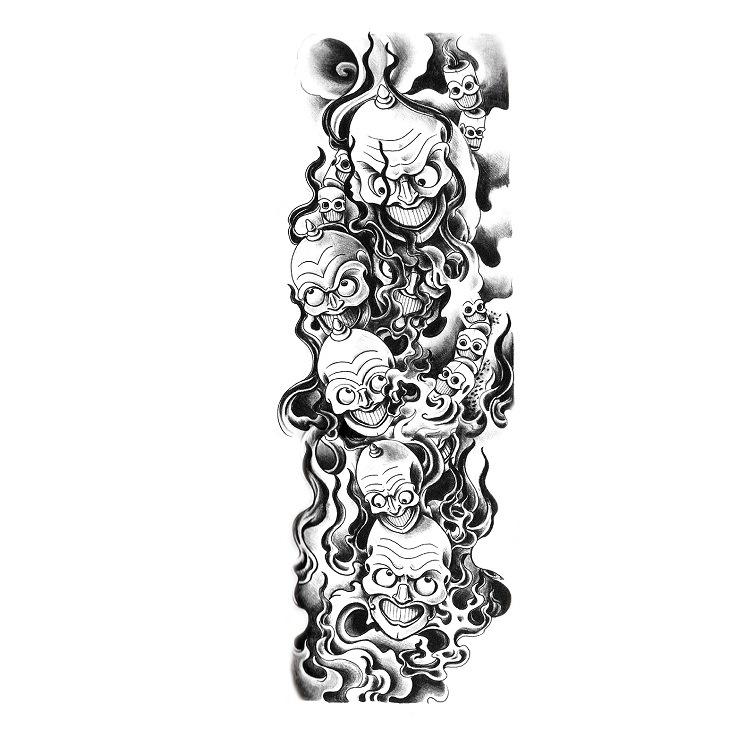 Flower Arm Tattoo Sticker Waterproof Men And Women Sticker Full Arm Waterproof Tattoo Sticker Ukiyo-E Painting Geisha Simulation Big Picture Sticker