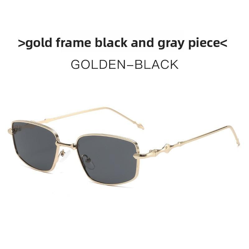 Retro Korean Metal Frame Sun Glasses With Blue Polarized Lenses For Travel And Party Style A