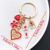 Red Cartoon Lips & Rose Heart Keychain Pendant