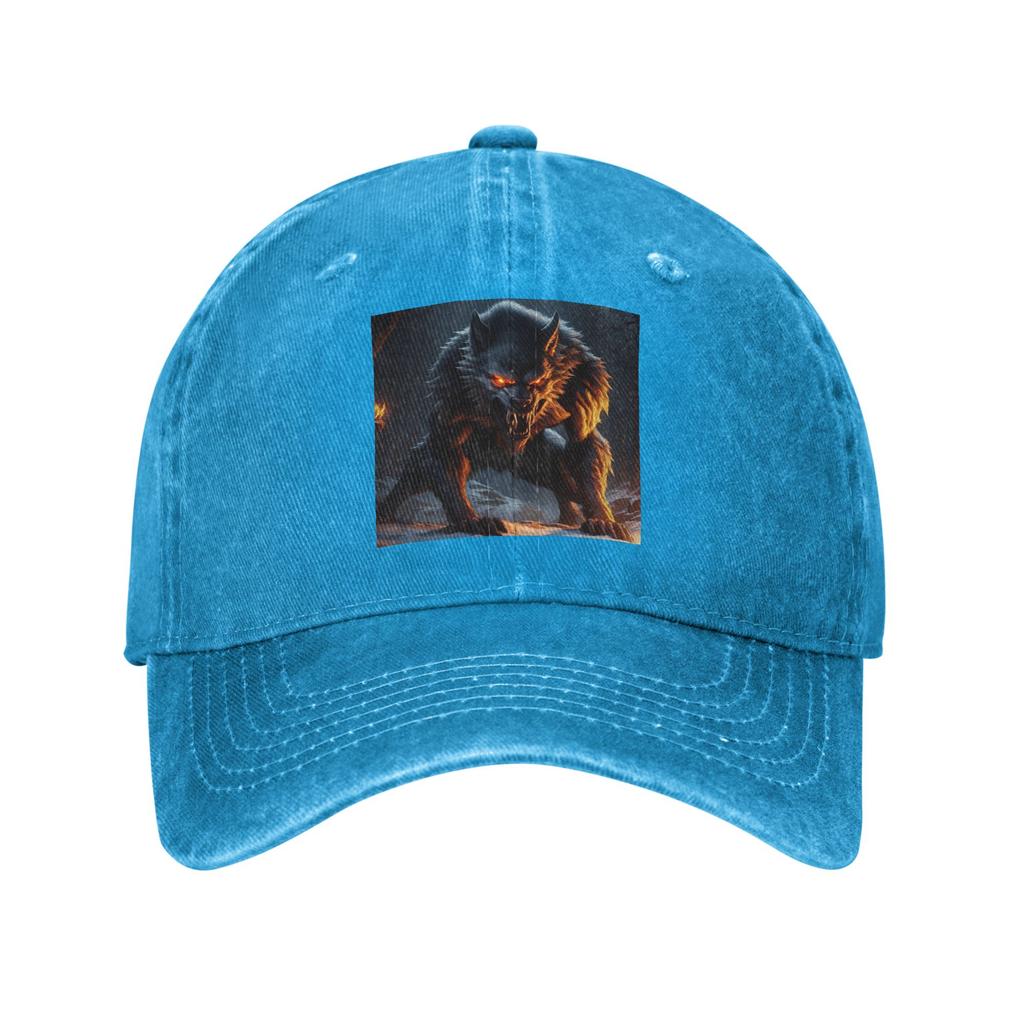 The Werewolf Baseball Caps Denim Hats Adjustable Casquette Streetwear Baseball Cowboy Hat for Unisex