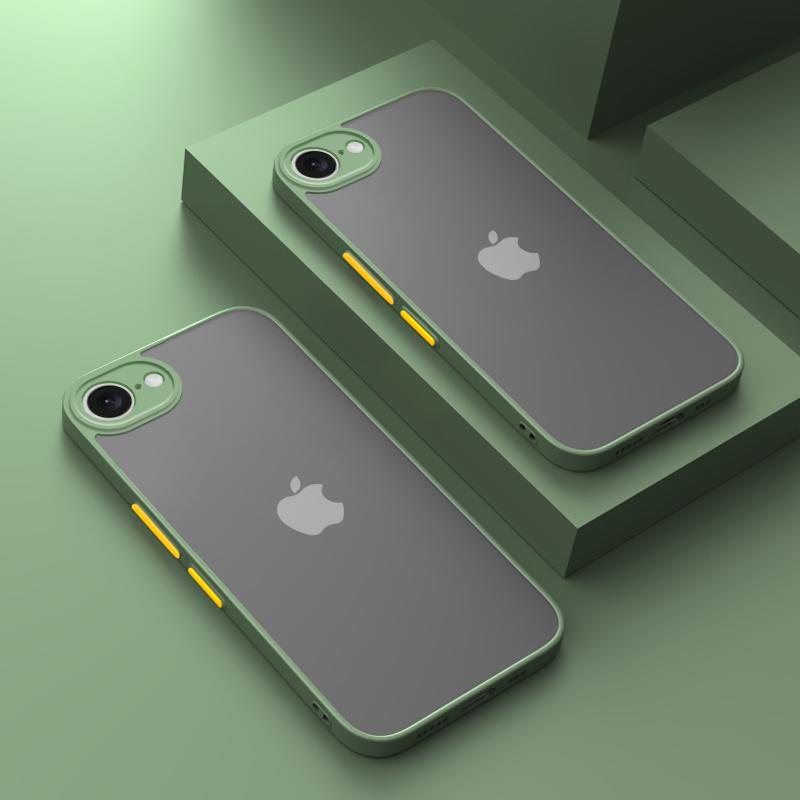 Pro iPhone 16E Pouzdro SE4 Tvrdé PC Armor Matné Luxusní Color Blocking Nárazuvzdorné Ochranné Pouzdro na Fotoaparát pro iPhone 16e Kryt