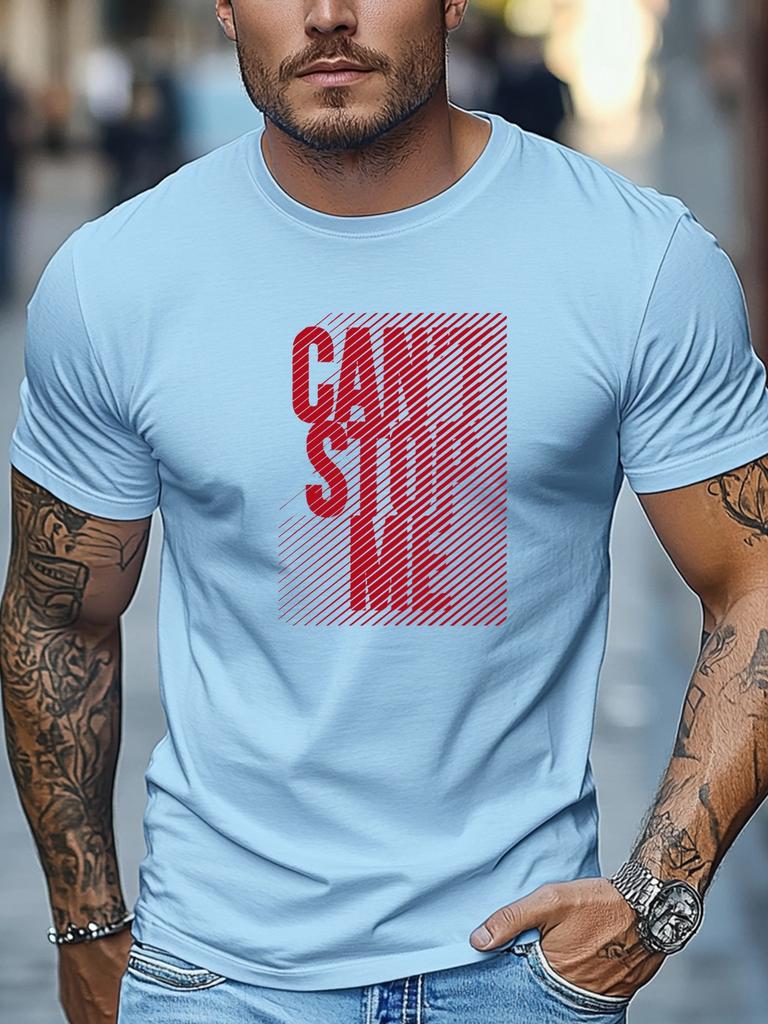 Mens tshirts100 Cotton CANT STOP ME Graphic Summer Soft Round Neck Casual Breathable Tee Daily Wear Tops