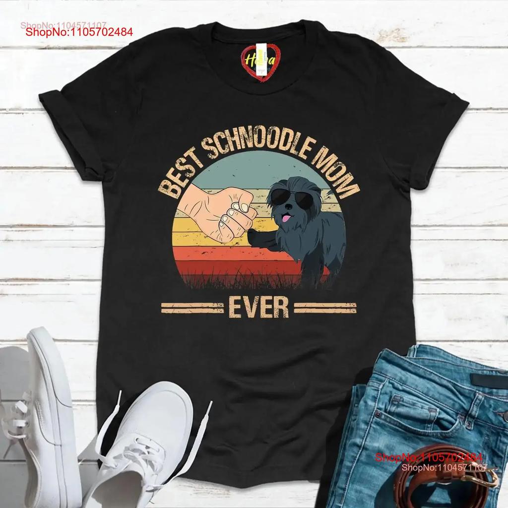 Best Schnoodle Mom Ever Dog Mothers Day T Shirt Vintage Washed Slightly Homme Comfortable Streetwear Breathable Versatile