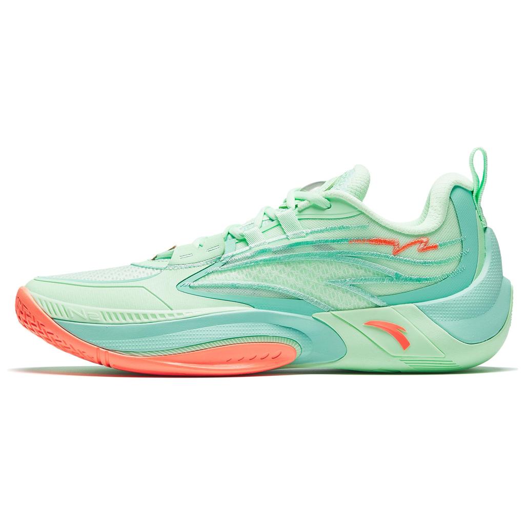Anta Shunxi 1 V2 Men Low Top Basketball Shoes Green Orange 912431110Q-4