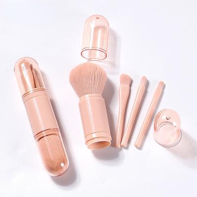 4pcs/set Portable Makeup Brush Set Mini Powder Eyeshadow Highlighter Brush Scalable Soft Makeup Brushes Tools