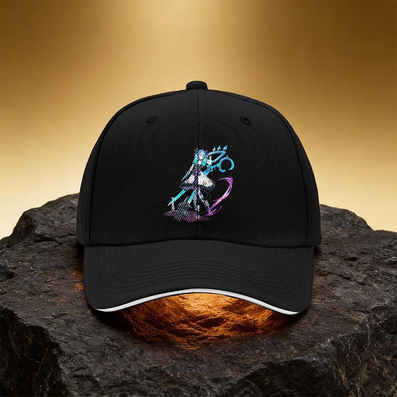 Blue-Haired Girl Fantasy Magic Hat Unisex Printed Baseball Cap Sandwich Duckbill Cap Sports Hat Suitable for Daily Commute And T