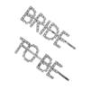 2 stuks Zilver To Be Bride Eén Woord Haarclip Strass Haarspeld Barrette Bruiloft Feest