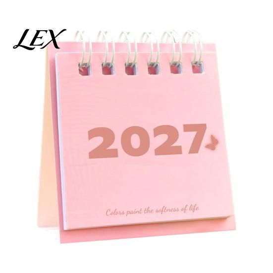 Functional Workstation Memo Pad Mini Desk Calendar 2027, Jan. 2027 to Dec. Standing Flip Small Desktop Time Management Tool Calendar, 12 Monthly