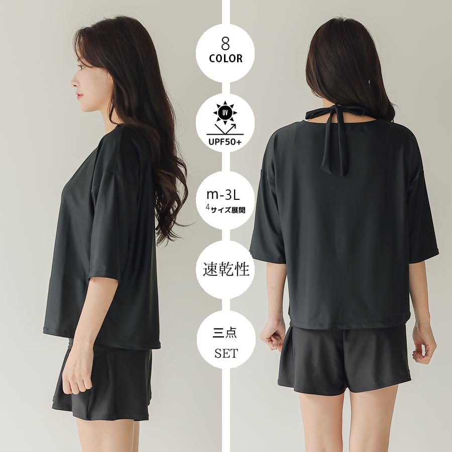 swimsuit set with inner leggings and shorts to cover your Korean for casual for women G 3-piece top, figure. style, cute, quick-drying, sports,