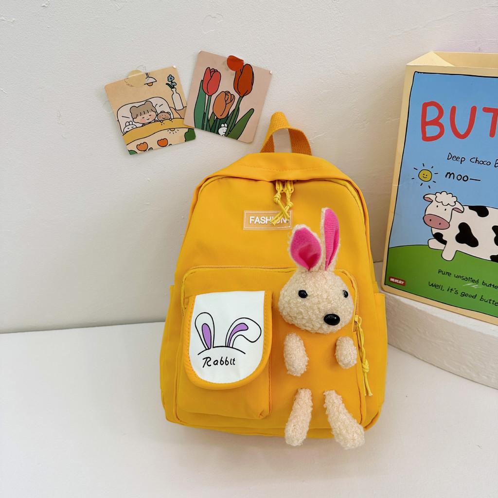 Adorable Nylon Animal Print Kids Backpack Spacious Cute Kindergarten Bag жёлтый