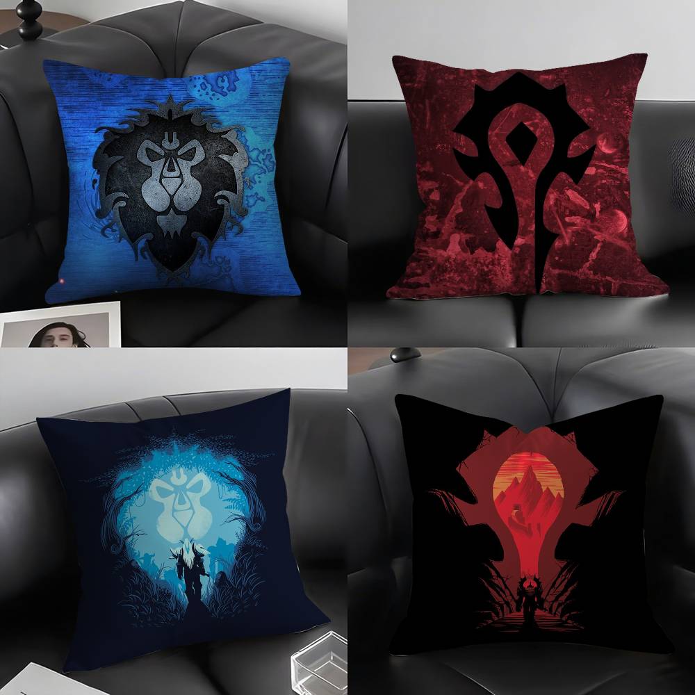 Pillow Case Warcrafts Of World W-Wow Game Sofa Short Plush Double-Sided Hd Printing Room Home Office Gift Cushion Cover