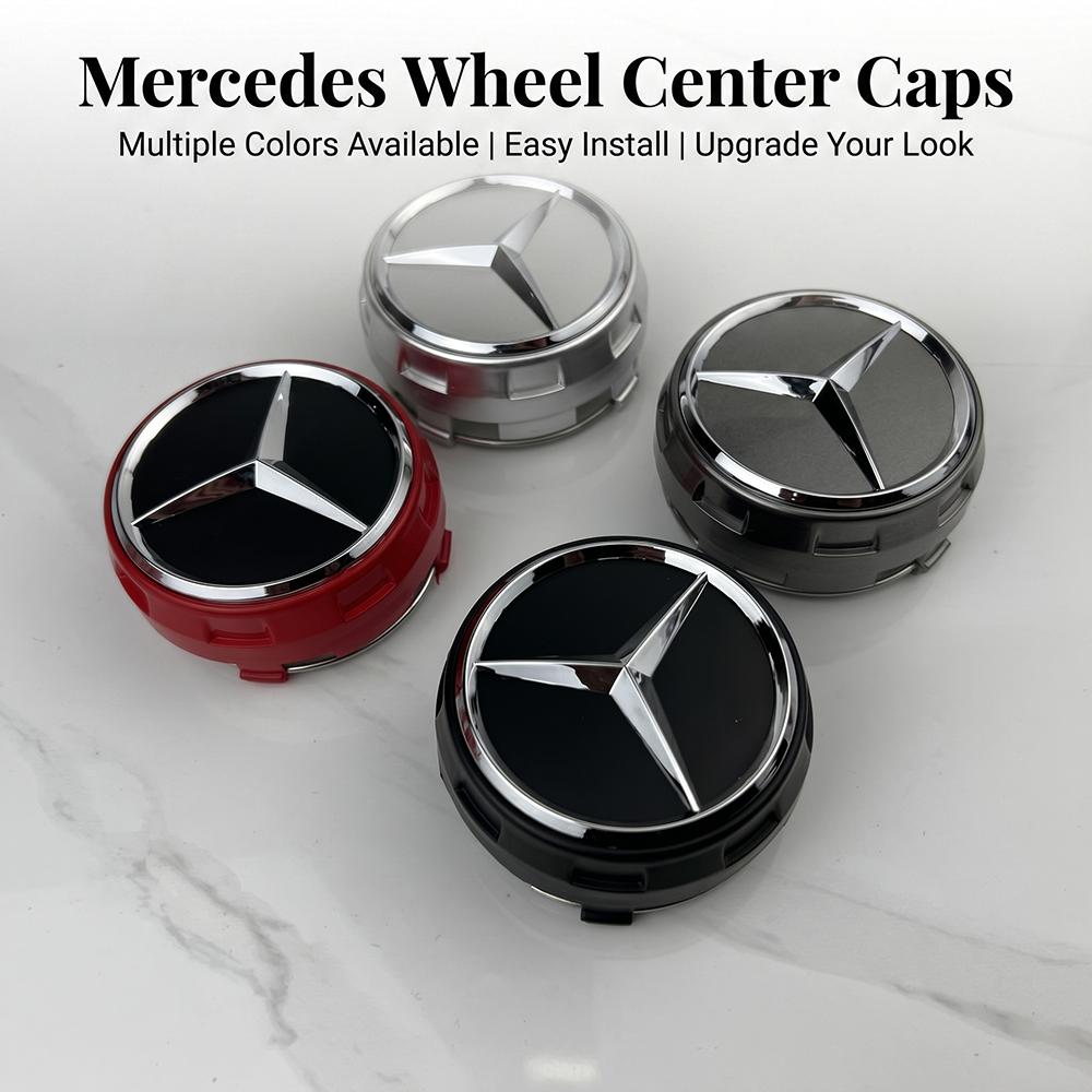 For Mercedes Benz 4Pcs 75mm Car Wheel Center Cap Hub Covers Badge For Mercedes Benz AMG B/C/E/S Class C43 C63 E43 E53 E63 GLC GLK CLA Accessories