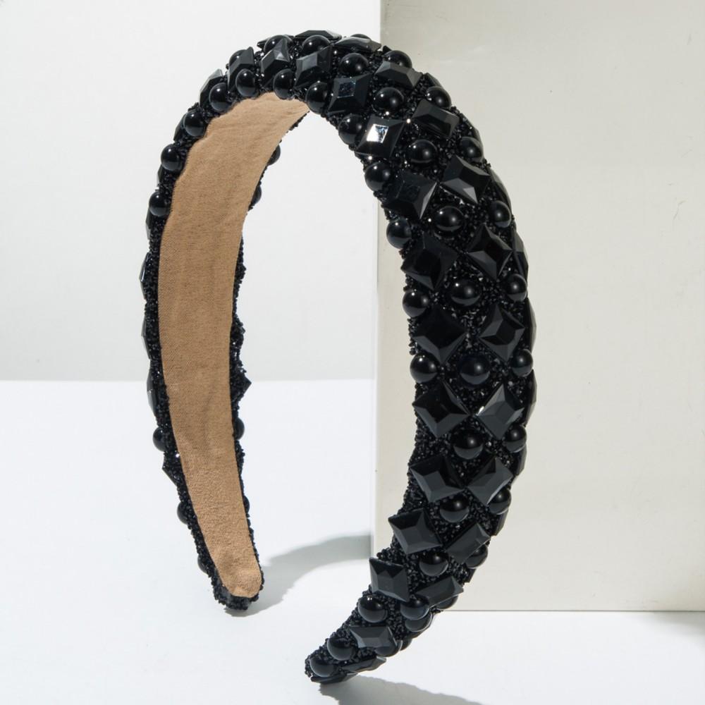 Luxurious Resin Pearl Headband Fashion Hair Accessories For Women Trendy Full Diamond Temperament Hairbands Hair Band Headwear