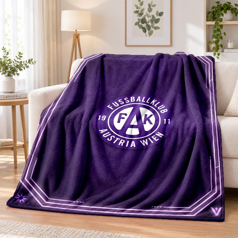 Austria Wien FC Printed Flannel Blanket Warm Comfort Bed Throw For Indoor Home Decoration