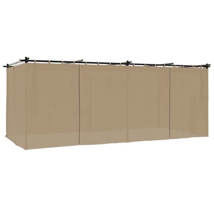 VidaXL Gazebo with Taupe Curtains 6x3 M Steel, Garden Gazebo, Patio Gazebo, Garden Pavilion 4003922
