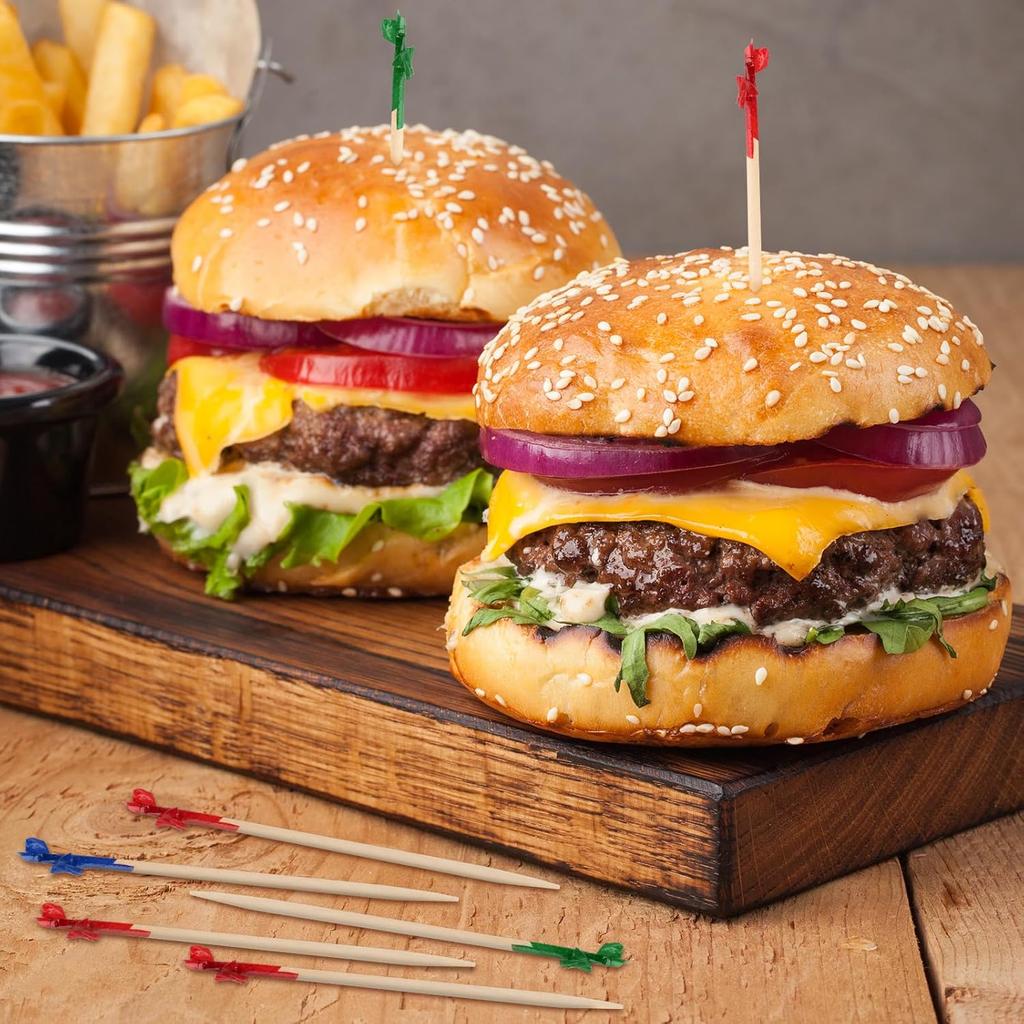 1600Pcs Toothpicks for Appetizers, 2.5 Inch Cocktail Picks with Assorted Colors, Wooden Food Toothpicks for Appetizers Cocktail Fruit Club Sandwiches