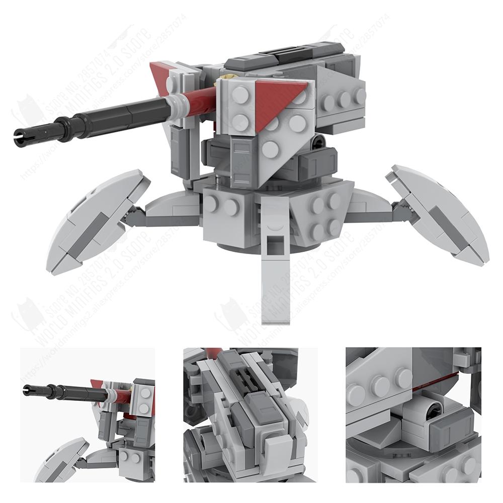 MOOXI Classic Military Space Wars Movie Weapons Gun Cannon Model MOC Bricks DIY Assembled Building Blocks Compatible Figures Toy