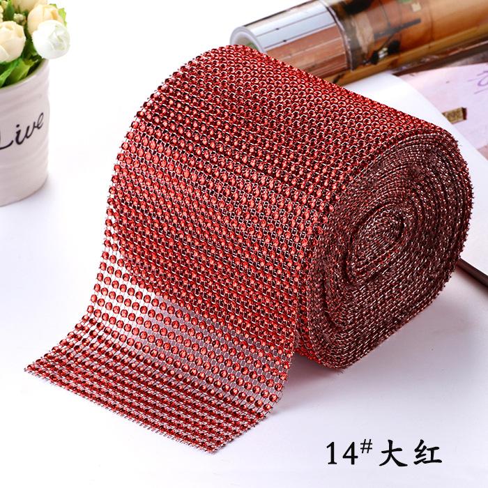 10Yard 4mm Crystal Rhinestones Fabric Elastic Mesh Net Crystal Trim Fabric for Diy Garment Dresses Scarf Mask Material