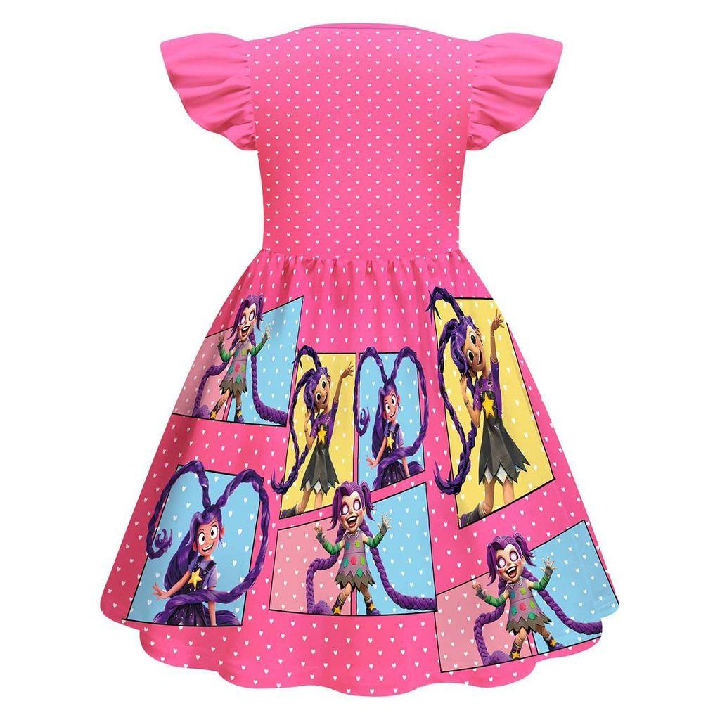 83140 Vestito a Pois con Volant e Treccine Lily Lovebraids per Bambine