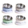 New Stainless Steel Elevated Cat Bowls Easy Clean Plastic Pet Drinking Dish Tilted Design Pet Feeding Dish Dog Feeding