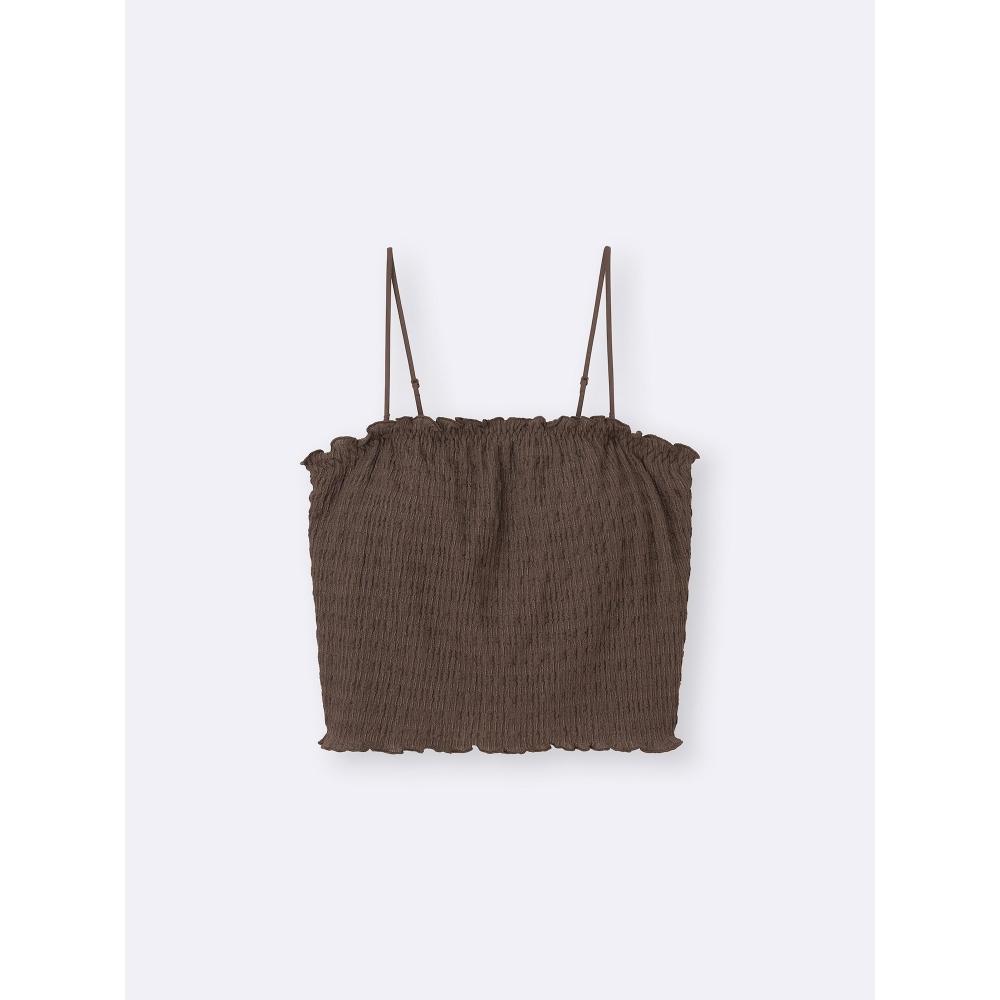 Gu By Uniqlo Brafeel Cropped Shirring Tube Top