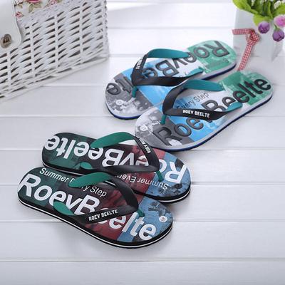 Mens Slippers Summer Stripe Flip Flops Shoes Sandals Candy Color Male Slipper