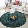 Relief Lion,Round Area Rug,Carpet Rug for Living Room Bedroom Sofa Playroom Decor,Non-slip Floor Mat