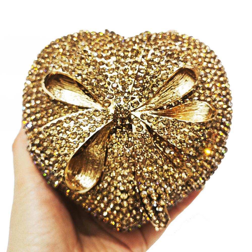 

Crystal Heart Evening Bag Blue Bow Love Jewelry Purses WHTUOHENG Diamonds Handbags Party Prom Clutches Formal Dinner Lady Purse 12.5cmX12cmX6cm золотой