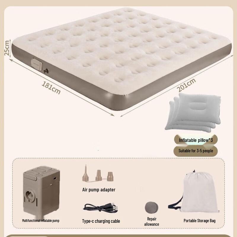 

OEING Inflatable Camping Mattress with Pump Three-Person