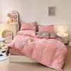 Pure cotton thickened and ground four-piece set of bedding, three-piece set of quilt cover for college students, bed sheets for mothers and babies in