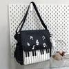 2 Pièces Sac à Dos Esthétique pour Piano en Nylon avec Sac à Bandoulière Mignon Ludique Bookpack pour Adolescents Filles Femmes Étudiant Trajet