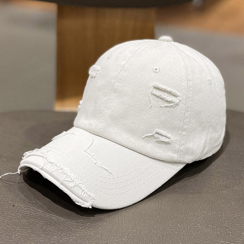 Ins Solid Color Old Ripped Cap Children Spring and Summer Fashion Versatile Street Sunshade Curved Brim Baseball Cap