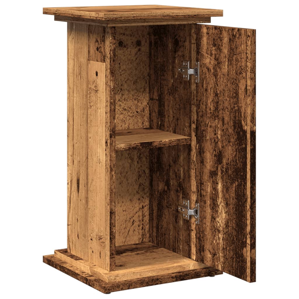Pedestal with Storage Space Rustic Wood Look 31 X 30 X 60 Cm Engineered Wood