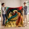 Swirling, Colorful Patterns with Floral Motifs Surround a Glowing Figure. for All Seasons Blanket Lunch Break Throw Gift