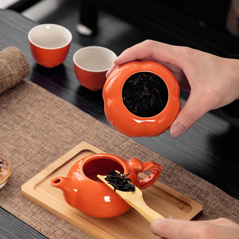 Persimmon Kung Fu Tea Set - Ideal Wedding, Birthday, or Event Gift; Custom Logo Available
