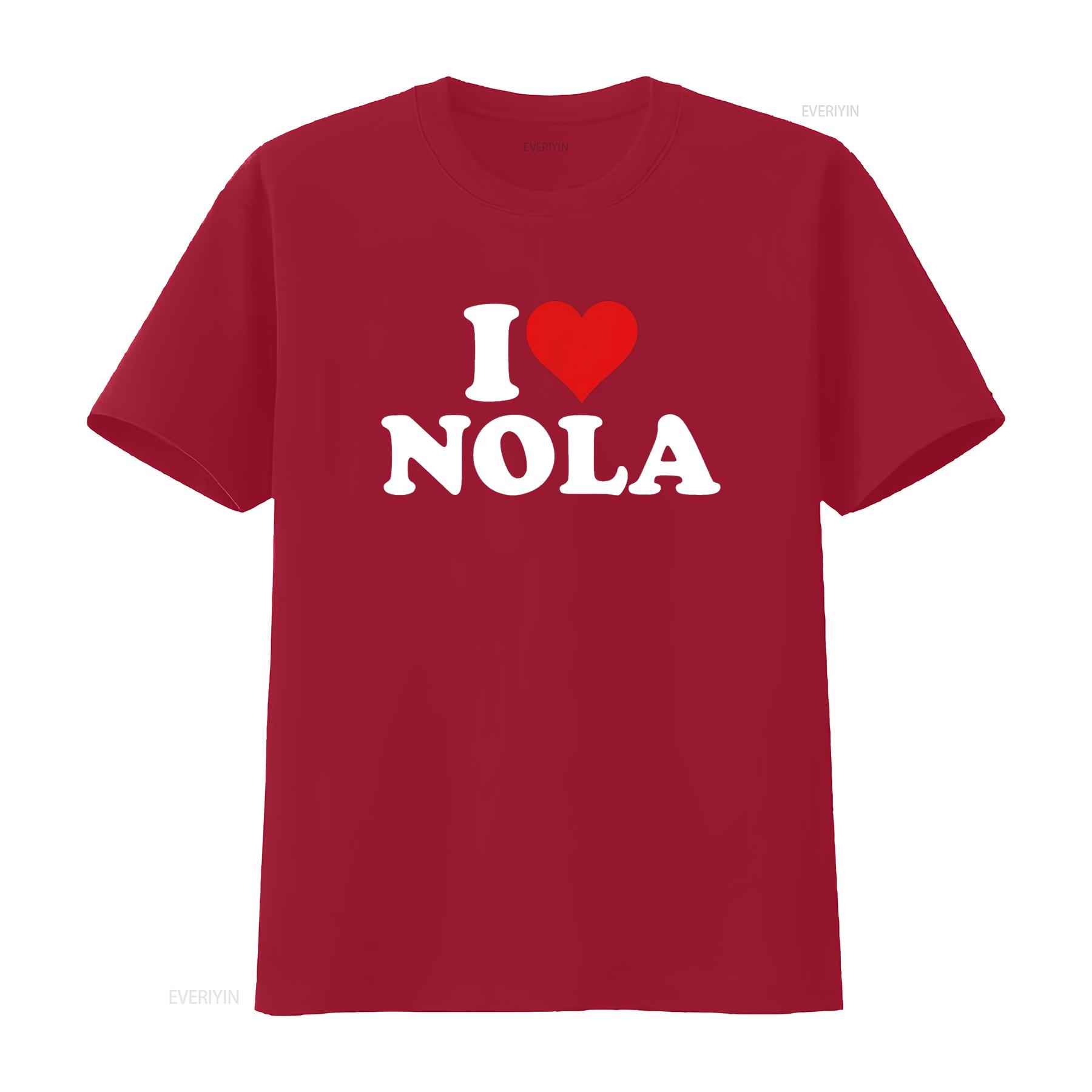 I LOVE HEART NOLA NEW ORLEANS LOUISIANA T Shirt vintage Washed designer clothes Unisex graphic Versatile Casual Comfortable S