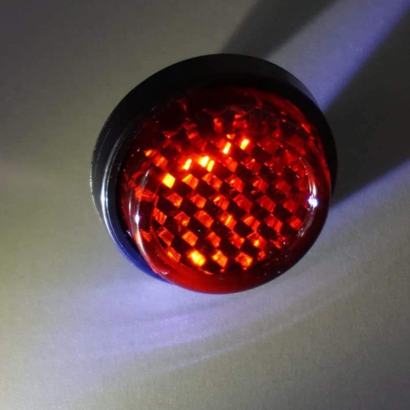 Self-Adhesive Round Red Reflectors 2Pcs High Brightness Safety Markers for Bicycles Motorcycles Electric Scooters