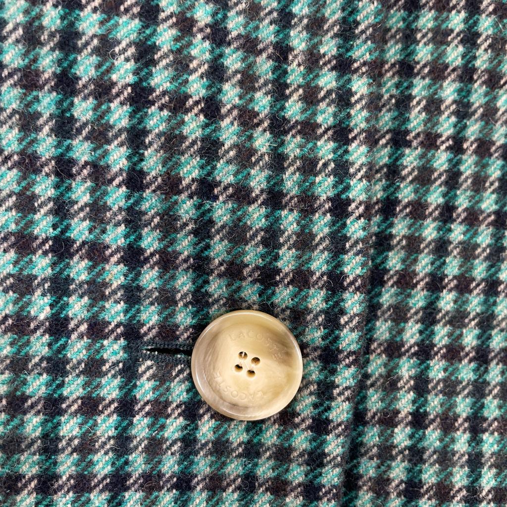 Lacoste BF1111L Classic wool blend soutien collar coat coat 36 greenUsed