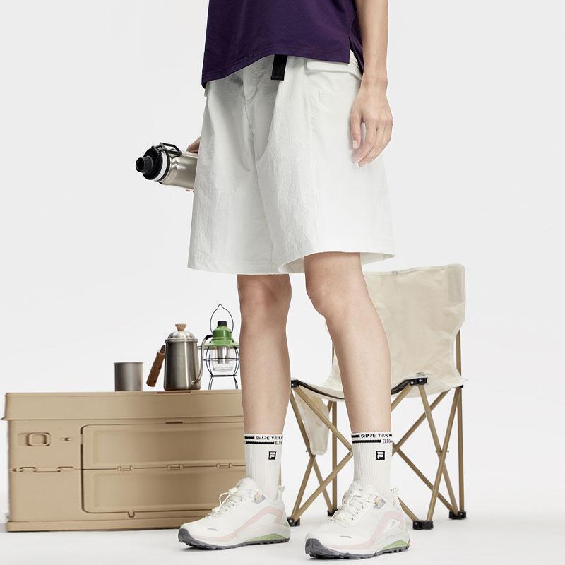 FILA Solid Color Straight Leg Sports Woven Casual Shorts Women shorts Light-Green A11W417805F-LG