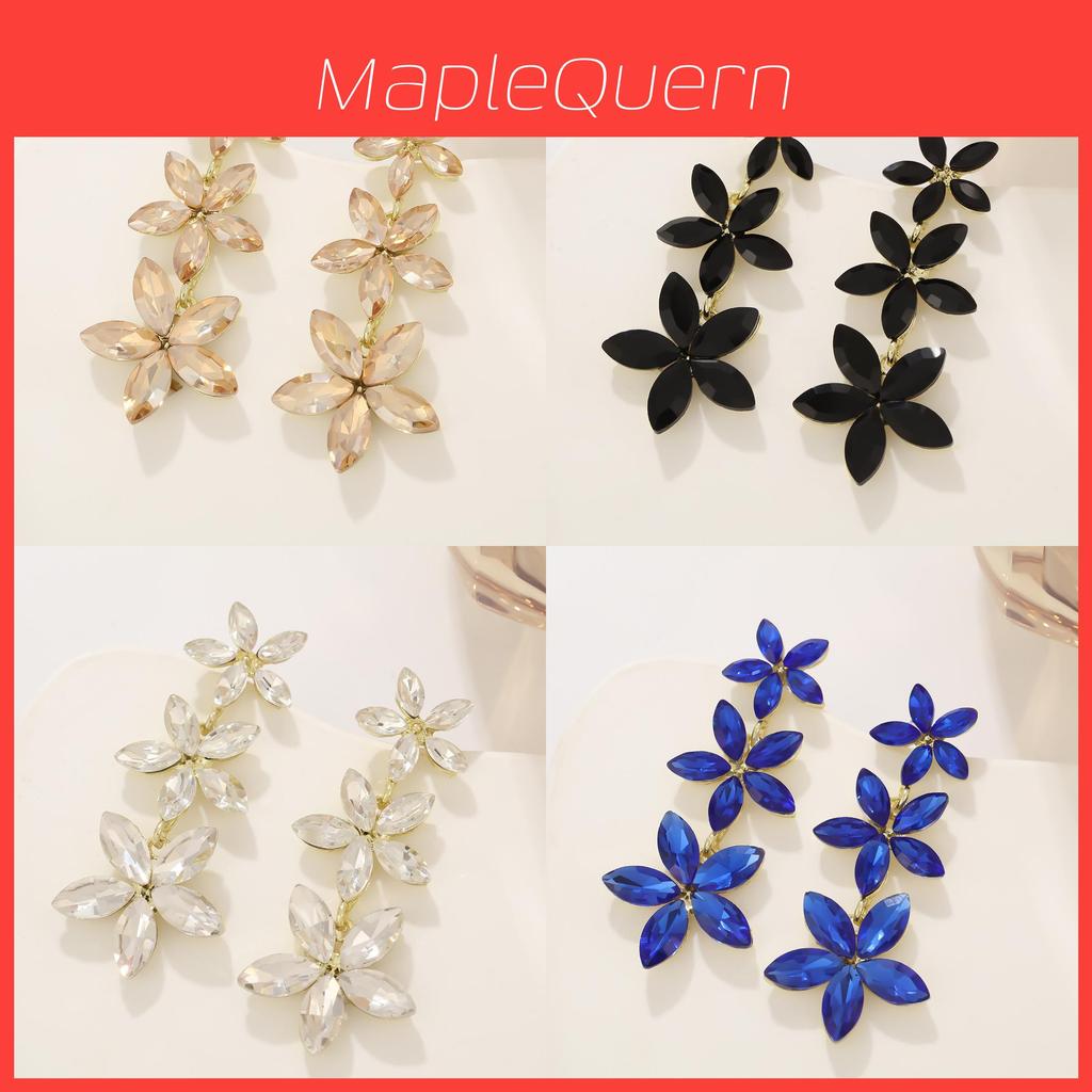 Elegant Floral Petal Drop Earrings With Gold Alloy For Evening Wear And Fashion Jewelry