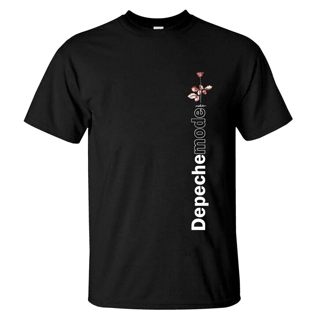 2025 Fantastici T-shirt Uomo Rosa Nero Di Depeche Mode Maglietta Casual Oversize T-shirt A Doppia Faccia Magliette Maschili Grafica