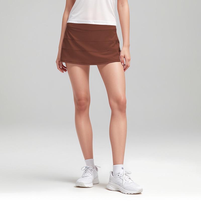 Women's Nude-Fabric Pleated Tennis Skirt with Built-In Shorts – Versatile and Anti-Exposure Design for Outdoor Activities