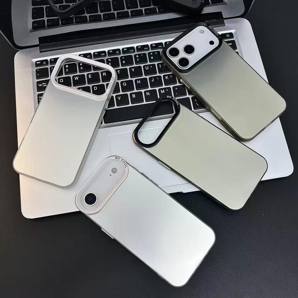 Matte Frosted AG Glass Phone Case for iPhone 16 Pro Max, Shockproof Anti-Fingerprint Slim Cover