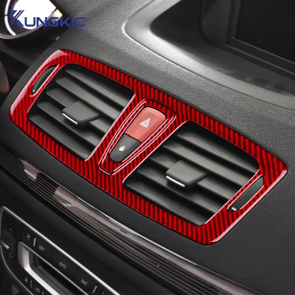 Real Soft Carbon Fiber Sticker For Renault Megane RS 2009 2010 2011 2012 2013 2014 2015 LHD RHD Car Center Console Air Outlet