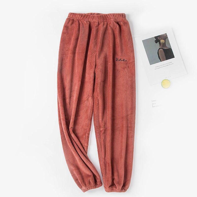 Warm Fairy Warm Pants Coral Fleece Home Fur Thick Casual Loose Outer Wear Winter Sleepwear Girl