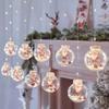 Christmas Curtain Garland For Window Balls Baubles Santa Claus Christmas + Remote Control
